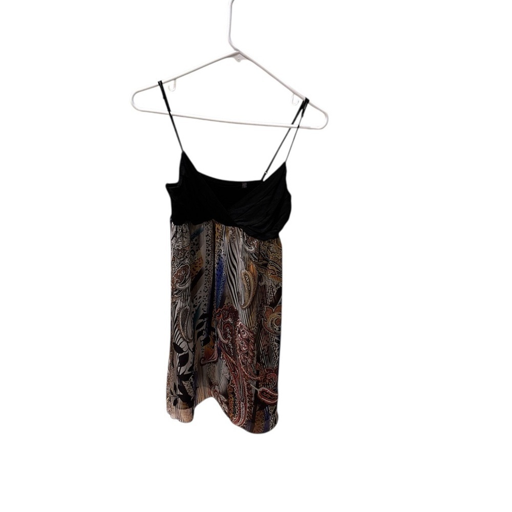 Black and Multicolor Spaghetti Strap Dress